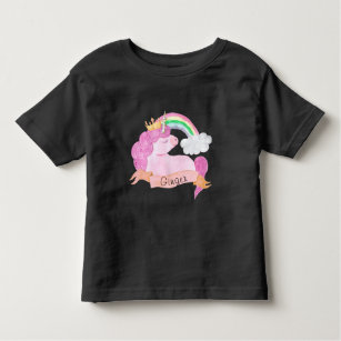 Camiseta Infantil Nome Personalizado do 🌈 Rainbow Unicorn   