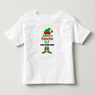 Camiseta Infantil Nome Personalizado Elfo Favorito do Papai Noel
