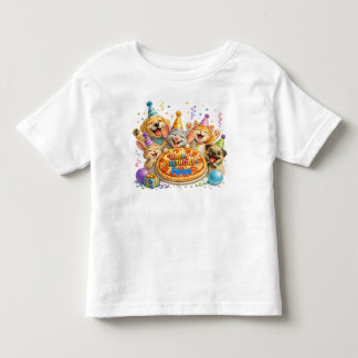 Camiseta Infantil Nome Personalizado Festa de Aniversário Pizza Anim