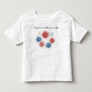 Camiseta Infantil Nome Personalizado Fogos de Artifício
