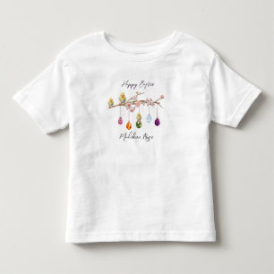 Camiseta Infantil Nome Personalizado Ovos de Páscoa Felz pascoa de B