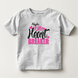Camiseta Infantil Nome Personalizado Pequeno Coração Rosa