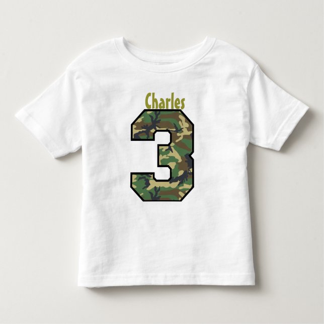 Camiseta Infantil Nome Personalizado V007C de Três Anos do aniversár (Frente)