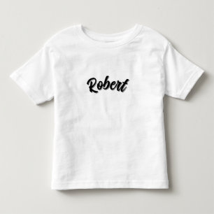 Camiseta Infantil Nome Robert Preto Com Sombra Projetada,