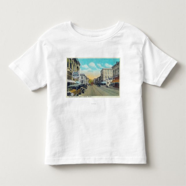 Camiseta Infantil Nona opinião da rua da rua de Willamette (Frente)