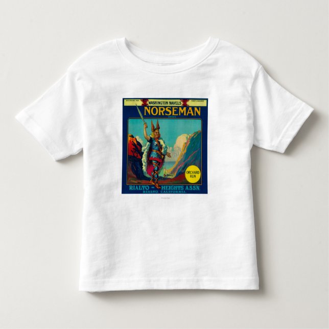 Camiseta Infantil Norseman LabelRialto alaranjado, CA (Frente)
