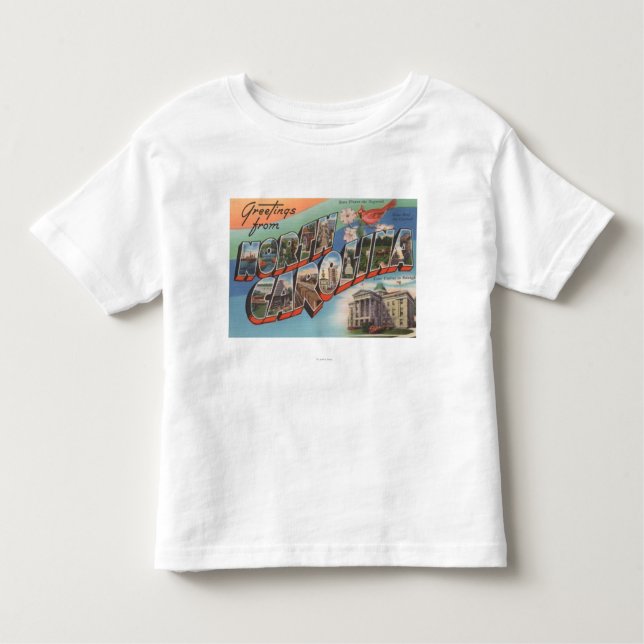 Camiseta Infantil North Carolina (flor de estado/pássaro) (Frente)