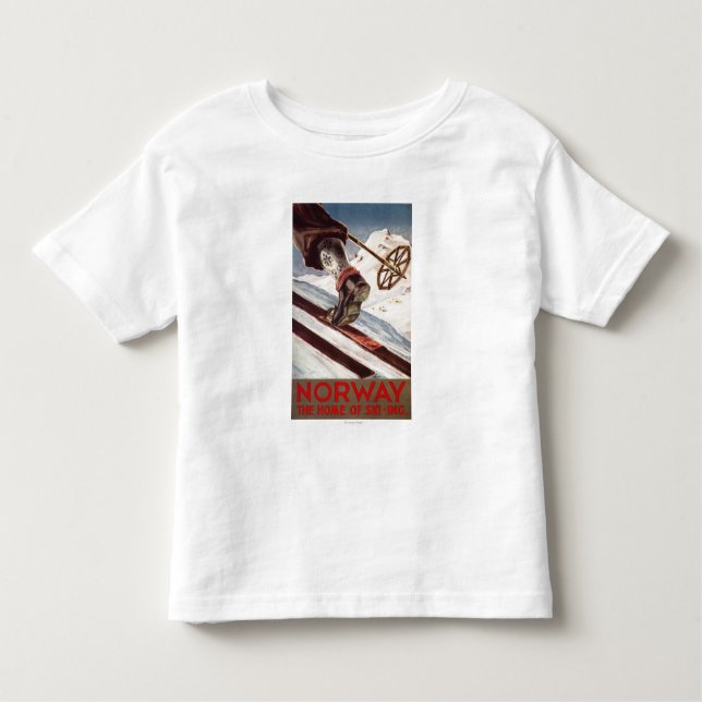 Camiseta Infantil Noruega - a casa do esqui (Frente)