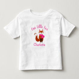 Camiseta Infantil Nossa Pequena Raposa Cachecol Rosa Fofo Bebê Perso