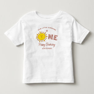 Camiseta Infantil Nossa Pequena Sunshine Faz Um Primeiro Aniversário