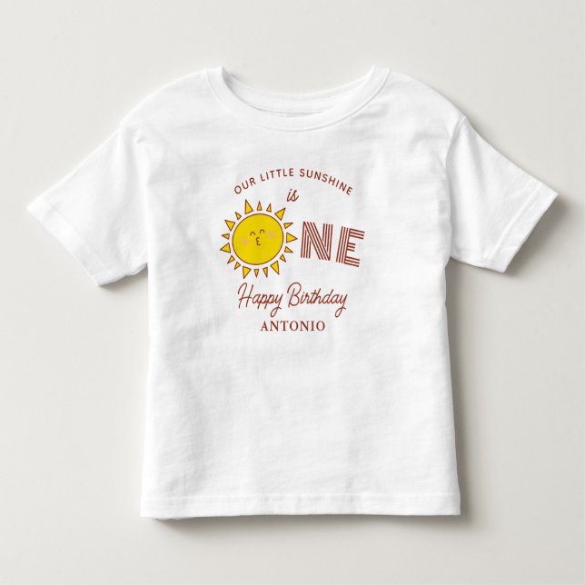 Camiseta Infantil Nosso Pequeno Sol é Uma Festa de Primeiro Aniversá (Frente)
