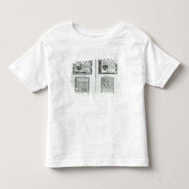Camiseta Infantil Notas da moeda continental (Frente)