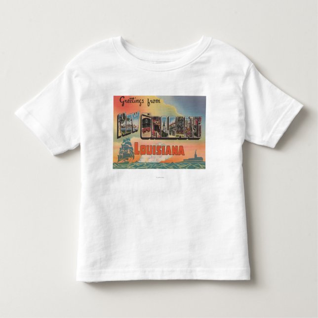 Camiseta Infantil Nova Orleães, Louisiana - grandes cenas da letra (Frente)