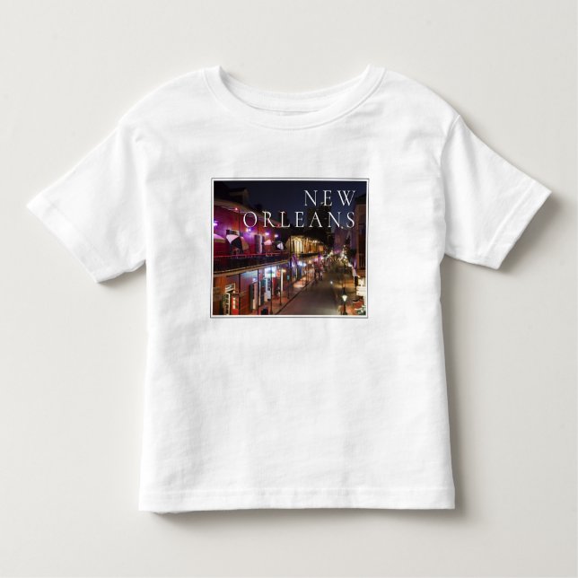 Camiseta Infantil Nova Orleans, Louisiana | Trimestre Francês (Frente)