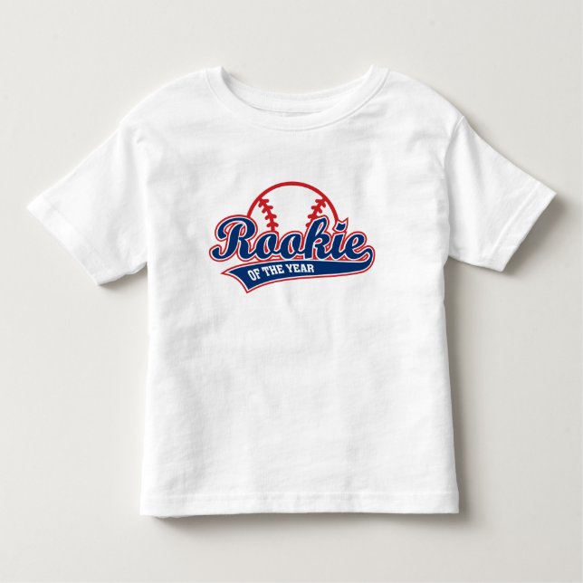 Camiseta Infantil Novato do Ano de 1º aniversário beisebol (Frente)