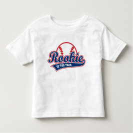 Camiseta Infantil Novato do Ano de 1º aniversário de beisebol
