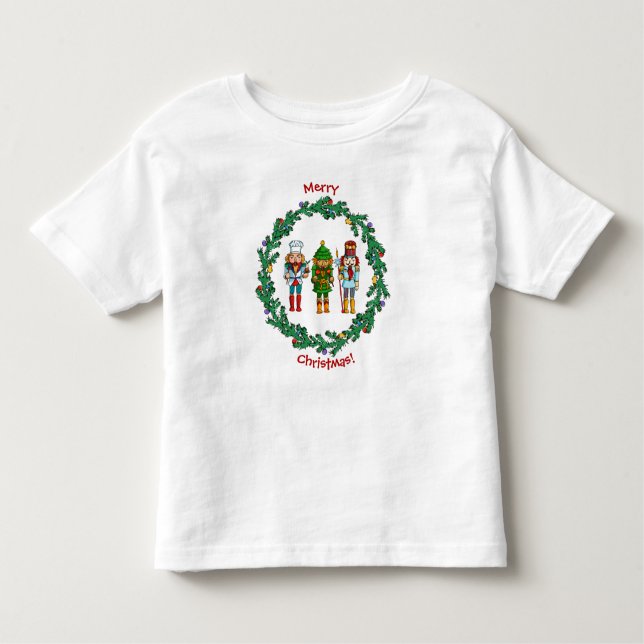 Camiseta Infantil Nozes de Natal Soldados de Brinquedos (Frente)