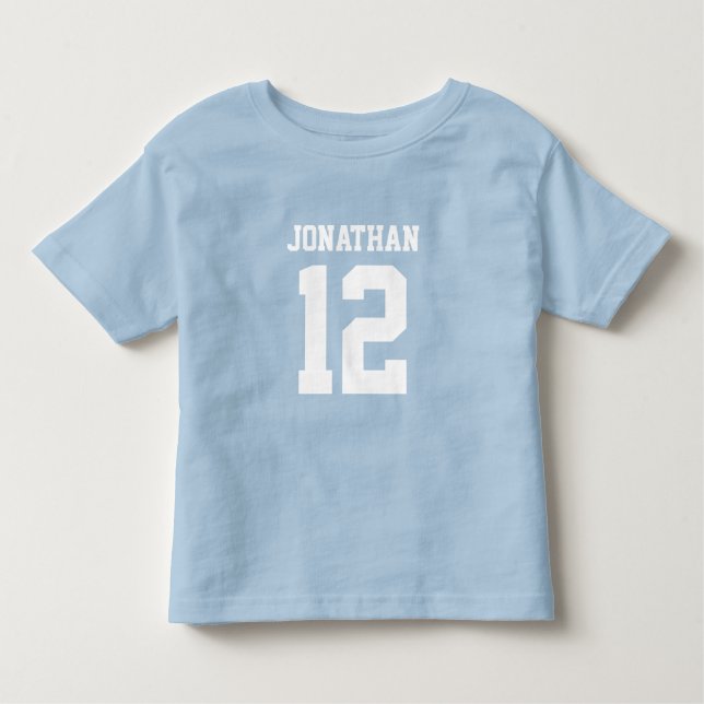 Camiseta Infantil Número de Nome Personalizado Meninos Esporte Camis (Frente)