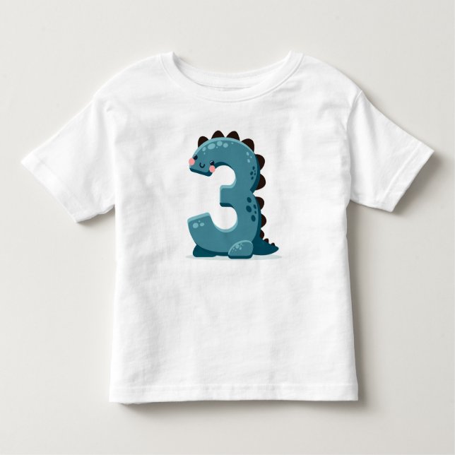 Camiseta Infantil Número do Dino Árvore (Frente)