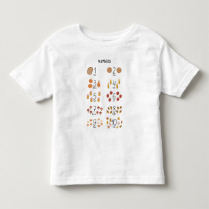 Camiseta Infantil Números 1 - 10 em Outono Estético Educacional 