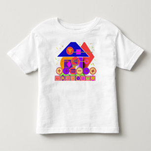 Camiseta Infantil Números de Formas Símbolos Crianças