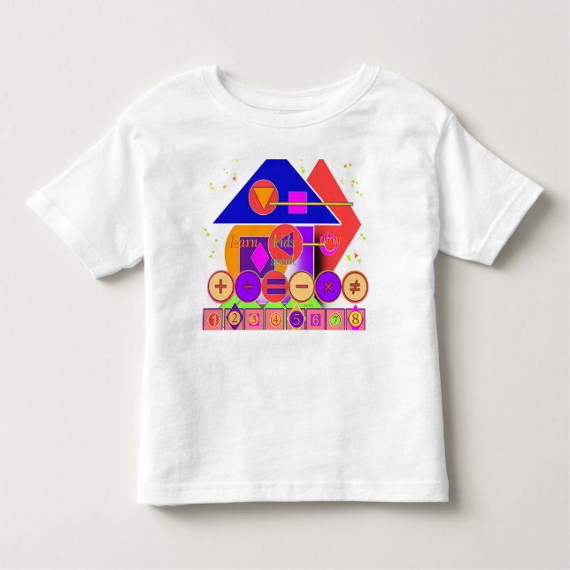 Camiseta Infantil Números de Formas Símbolos Crianças (Frente)