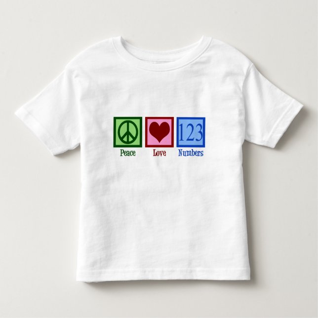 Camiseta Infantil Números do amor da paz (Frente)