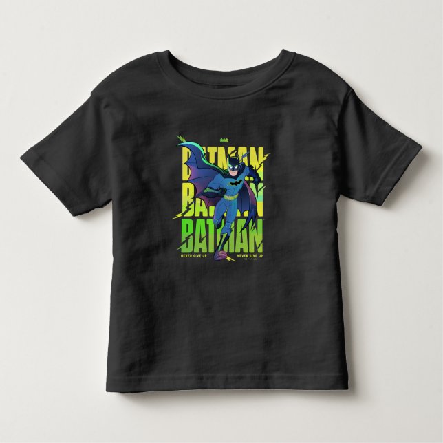 Camiseta Infantil Nunca Desistir do Batman Executando Gráfico (Frente)