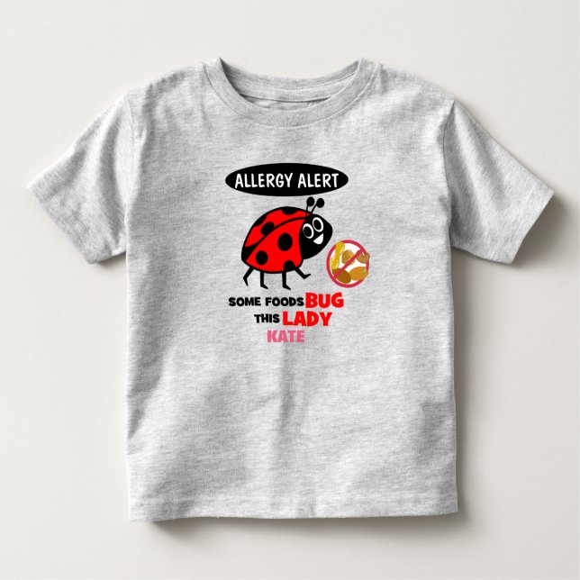 Camiseta Infantil Nut Allergy Alert Ladybug Shirt (Frente)