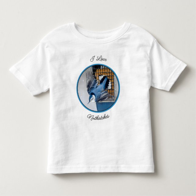 Camiseta Infantil Nuthatch Branca em Neve - Foto original (Frente)