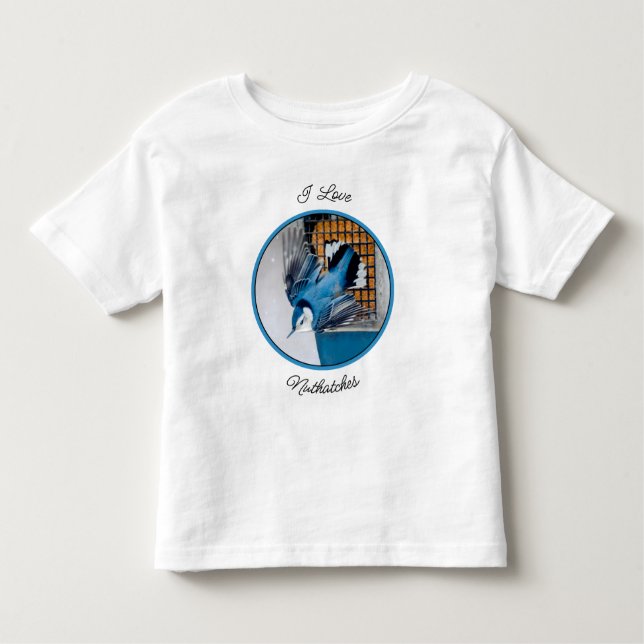 Camiseta Infantil Nuthatch Branca em Neve - Foto original (Frente)