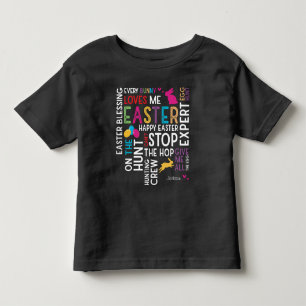 Camiseta Infantil Nuvem de Palavras Caça ao Ovo de Páscoa com Nome d