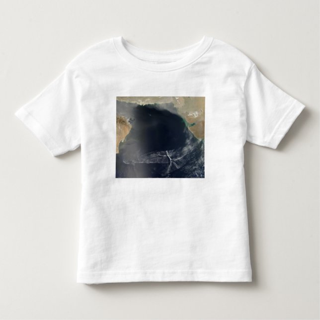 Camiseta Infantil Nuvens de onda sobre o mar Árabe (Frente)