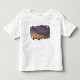 Camiseta Infantil Nuvens em um céu alaranjado no nascer do sol