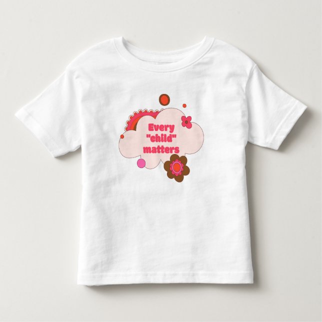 Camiseta Infantil Nuvens Flores 80s 90s Estilo Vermelho (Frente)
