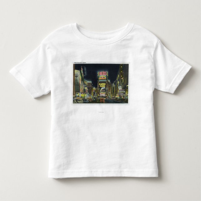 Camiseta Infantil NYC, YorkView novo do Times Square na noite # 2 (Frente)