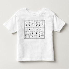 Camiseta Infantil O alfabeto hebreu rotula a carta