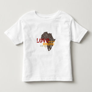 Camiseta Infantil O amor não sabe nenhuma beira - adopção de Áfr