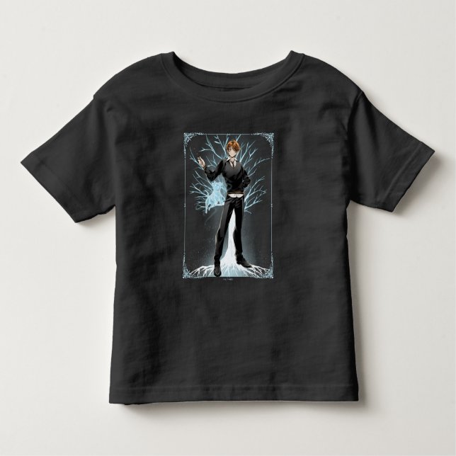 Camiseta Infantil O anime Ron Weasley Jack Russell Terrier Patronus (Frente)