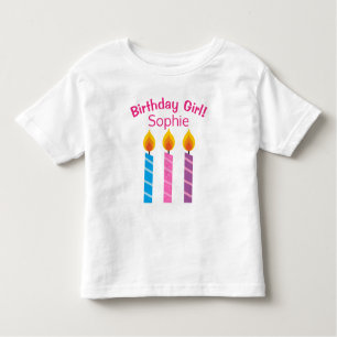 Camiseta Infantil O aniversário personalizado Candles o t-shirt da