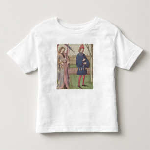 Camiseta Infantil O anjo do amor que aparece a um amante no jardim