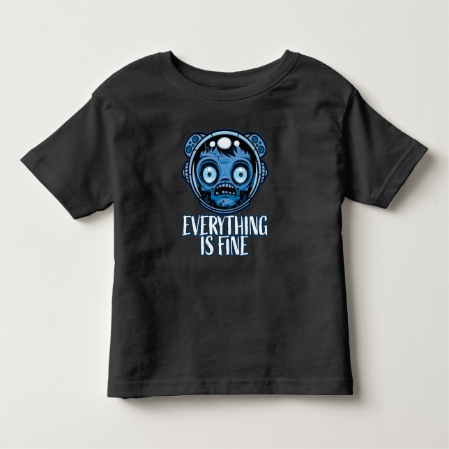 Camiseta Infantil O Astronauta Zombie Está Bem (Frente)
