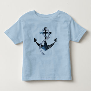 Camiseta Infantil O azul envia a âncora