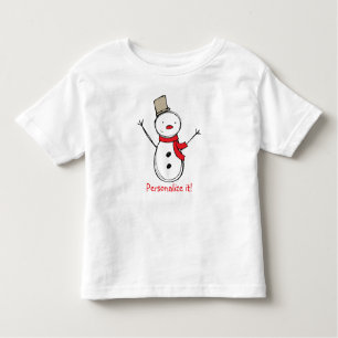 Camiseta Infantil O boneco de neve do Natal personalizado caçoa o T