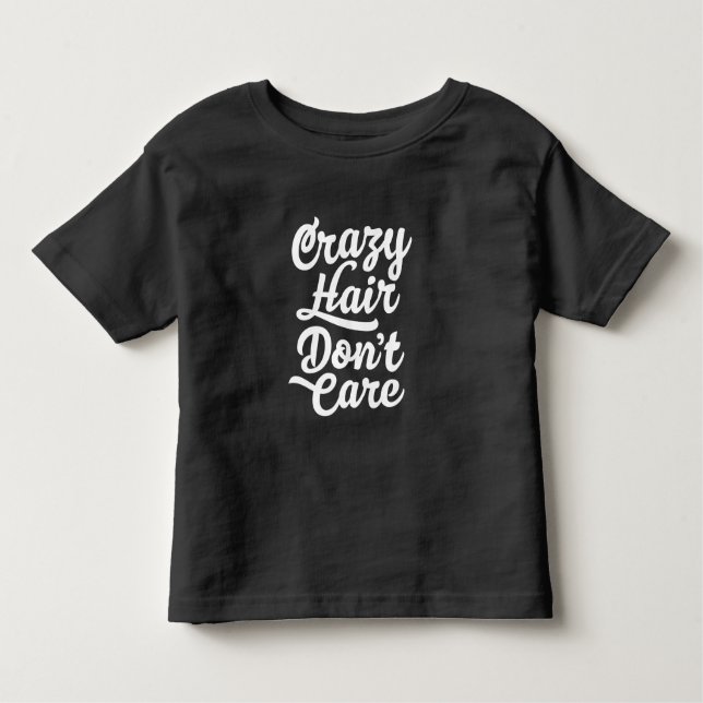 Camiseta Infantil O cabelo louco não se importa (Frente)