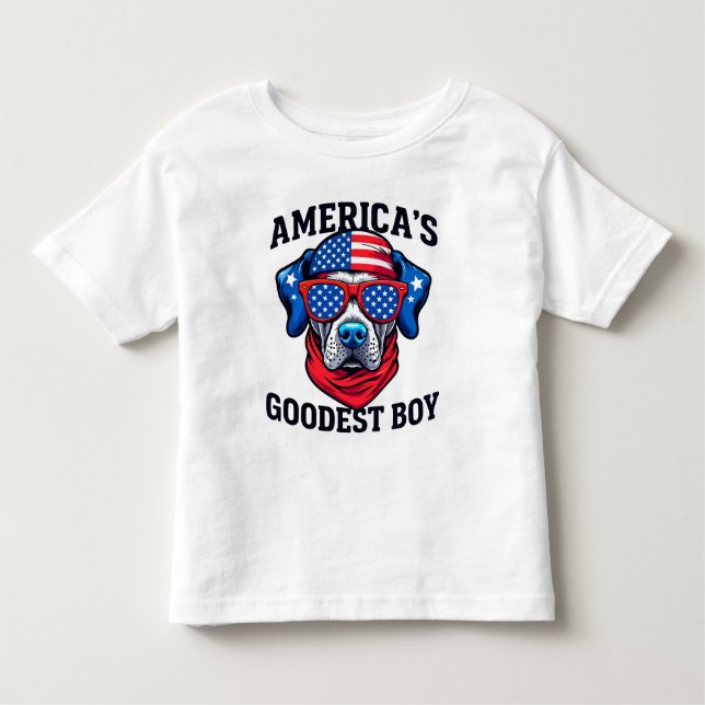 Camiseta Infantil O Cachorro de Menino Mais Goodecedor da América (Frente)