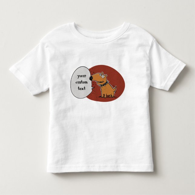 Camiseta Infantil o cachorro engraçado diz algo (Frente)