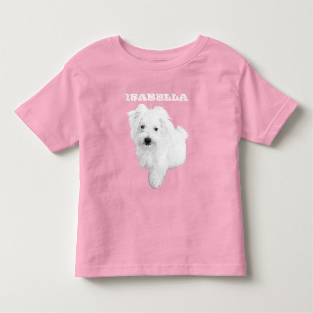 Camiseta Infantil O Cachorro Maltês Mais Pupido (Frente)