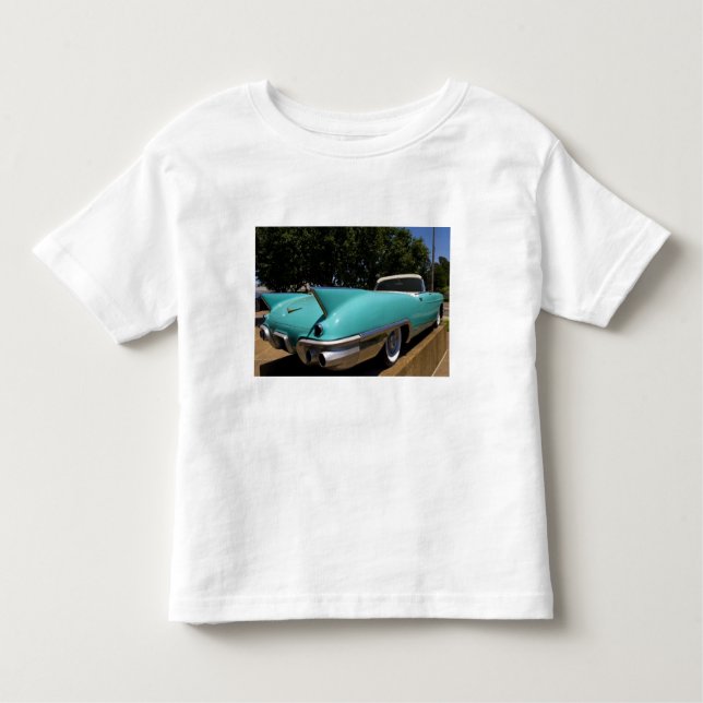 Camiseta Infantil O Cadillac Verde de Elvis Presley convertível em (Frente)