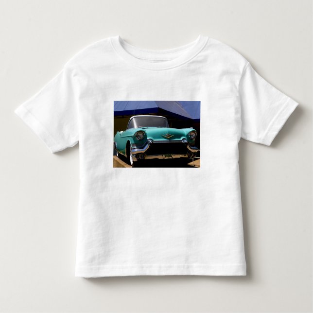 Camiseta Infantil O Cadillac Verde de Elvis Presley convertível em (Frente)